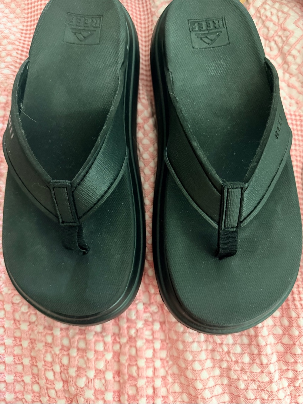 Reef Cushion Comfort Slides and Flip-Flops in Black, Tan, White - Picture 3 of 6